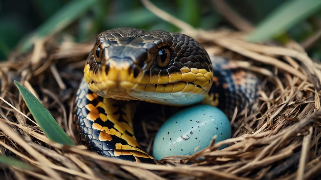 ai generated, snake, reptile, poisonous, egg, nature, nest, animal